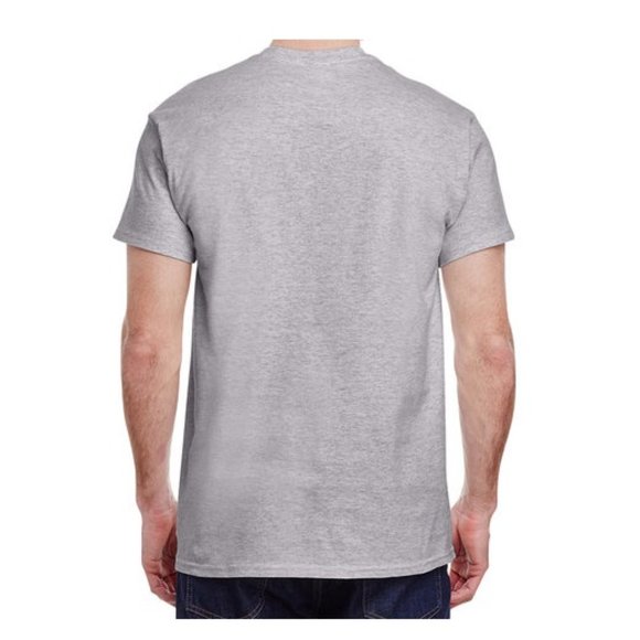 🆕 GILDAN ADULT ULTRA COTTON ROUND-NECK SHORT SLEEVE T-SHIRT - HEATHER GREY - Picture 4 of 5